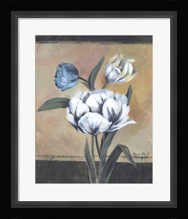 Framed White Tulips I Print