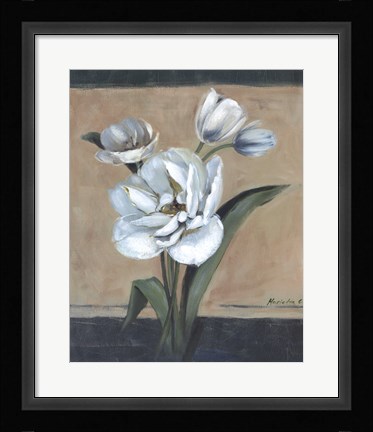 Framed White Tulips II Print
