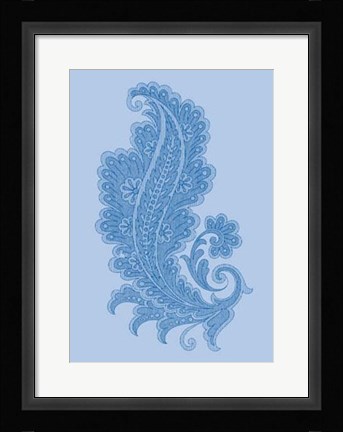 Framed Porcelain Blue Motif I Print