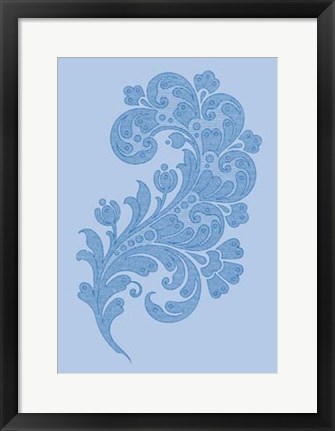 Framed Porcelain Blue Motif II Print