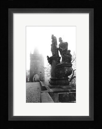 Framed Charles Bridge in Morning Fog II Print