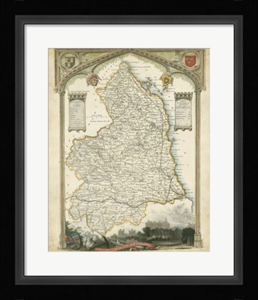 Framed Map of Northumberland Print