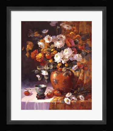 Framed Mums and Persimmons Print