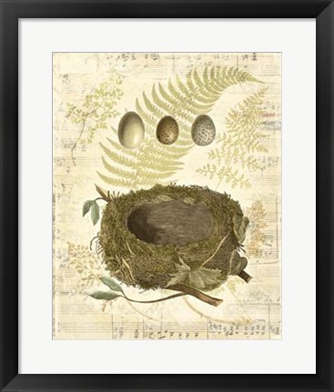 Framed Melodic Nest &amp; Eggs I Print