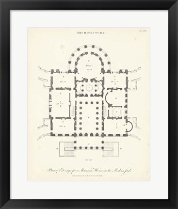 Framed Plan for a Mansion Print