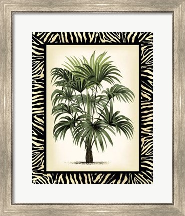 Framed Palm in Zebra Border I Print