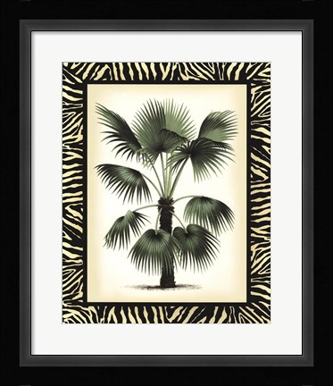 Framed Palm in Zebra Border II Print