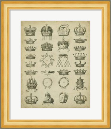 Framed Heraldic Crowns &amp; Coronets III Print