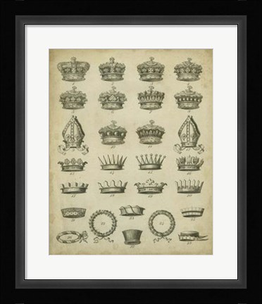 Framed Heraldic Crowns &amp; Coronets IV Print