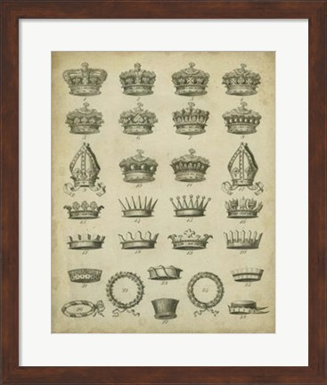 Framed Heraldic Crowns &amp; Coronets IV Print