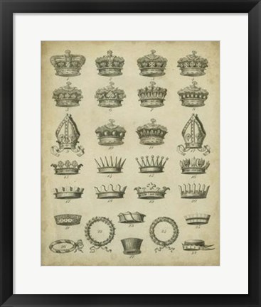 Framed Heraldic Crowns &amp; Coronets IV Print