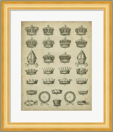 Framed Heraldic Crowns &amp; Coronets IV Print