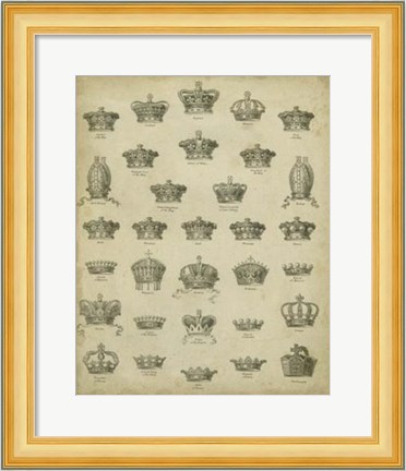 Framed Heraldic Crowns &amp; Coronets V Print