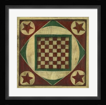 Framed Antique Checkers Print