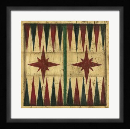 Framed Antique Backgammon Print