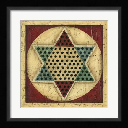 Framed Antique Chinese Checkers Print