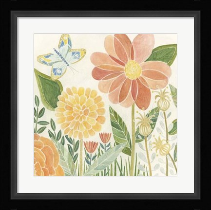 Framed Papillon Garden II Print