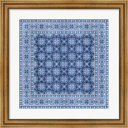 Framed Italian Mosaic in Blue I Print