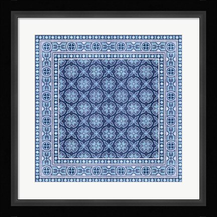 Framed Italian Mosaic in Blue I Print