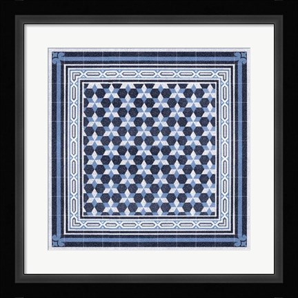 Framed Italian Mosaic in Blue III Print