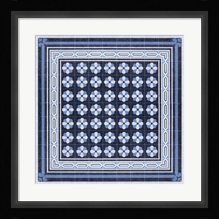 Framed Italian Mosaic in Blue IV Print
