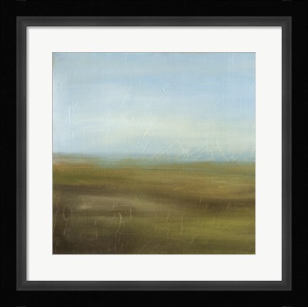 Framed Aquamarine Skyline I Print