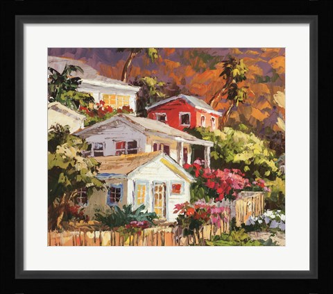 Framed Beach Cottage Community Print