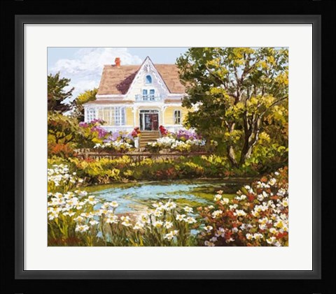 Framed Overlooking the Pond Print
