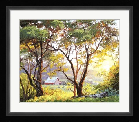 Framed Burnished Landscape Print