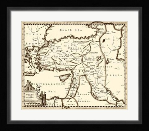 Framed Antiquarian Map III Print
