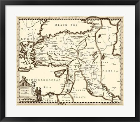 Framed Antiquarian Map III Print