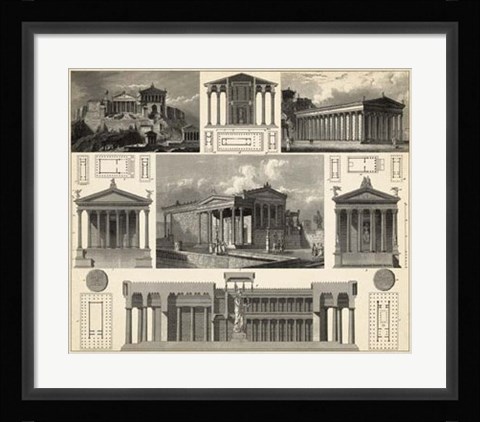 Framed Antique City Plan I Print