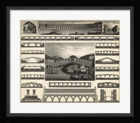 Framed Antique City Plan II Print