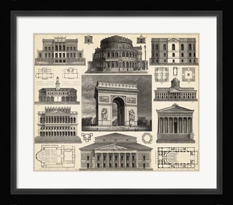 Framed Antique City Plan IV Print