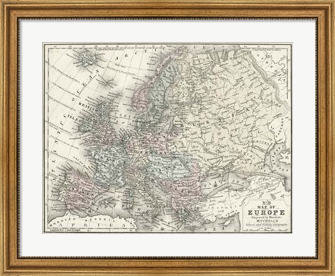 Framed Map of Europe Print