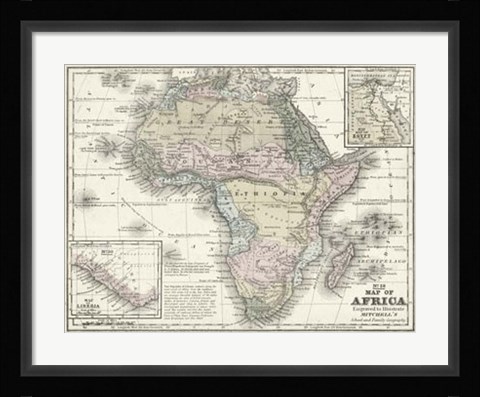 Framed Map of Africa Print