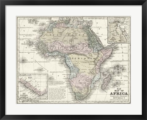 Framed Map of Africa Print