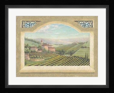 Framed Vineyard Window II Print