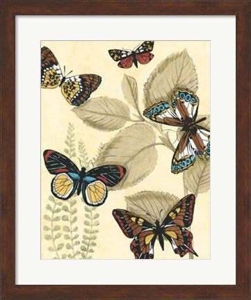 Framed Graphic Butterflies in Nature I Print