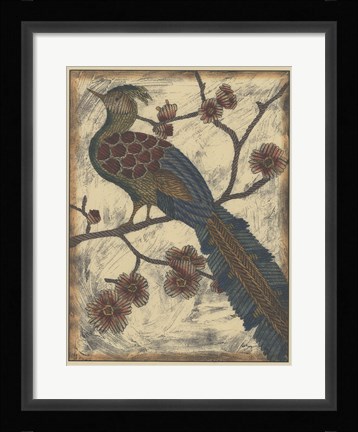 Framed Embroidered Pheasant II Print