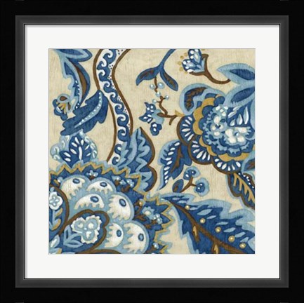 Framed Indigo Tapestry II Print