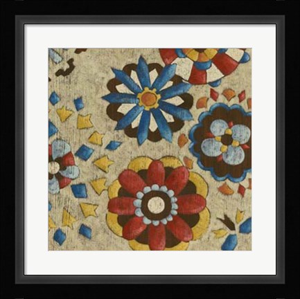 Framed Rustic Mosaic III Print