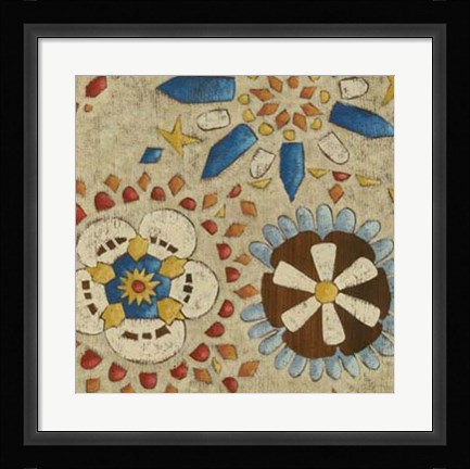 Framed Rustic Mosaic IV Print