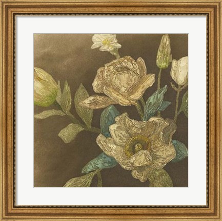 Framed Antiqued Bouquet II Print