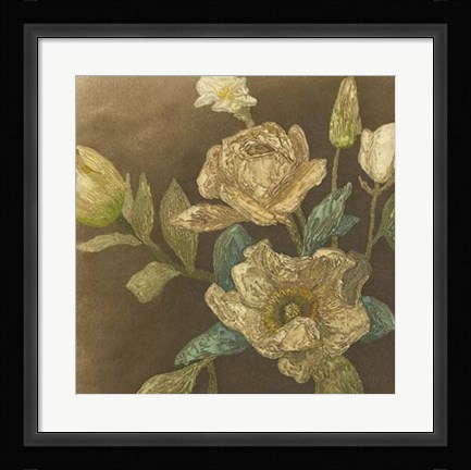 Framed Antiqued Bouquet II Print