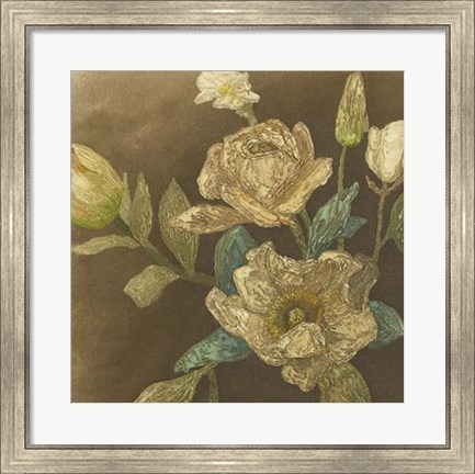 Framed Antiqued Bouquet II Print