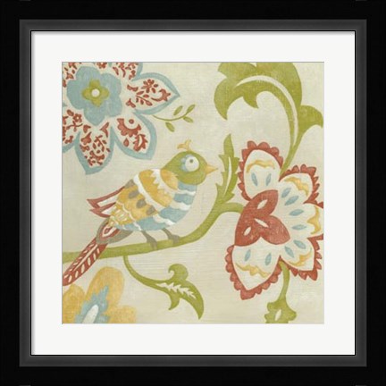Framed Linen Songbird I Print