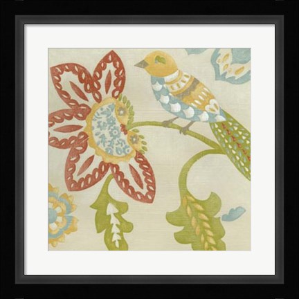 Framed Linen Songbird II Print