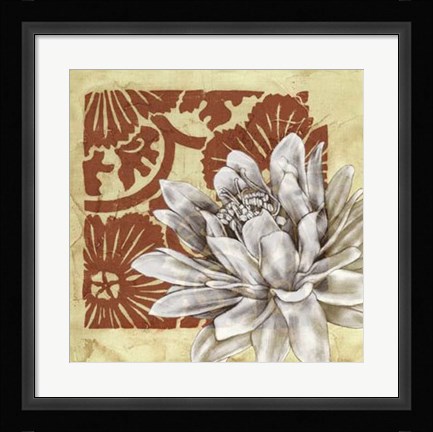 Framed Flower Vignette I Print