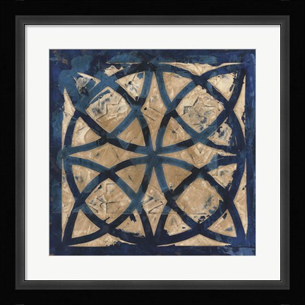 Framed Stained Glass Indigo IV Print